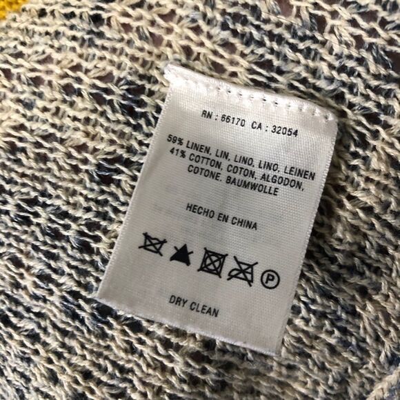 anthropologie Maple Linen Stripes Floral Cardigan - Picture 6 of 9